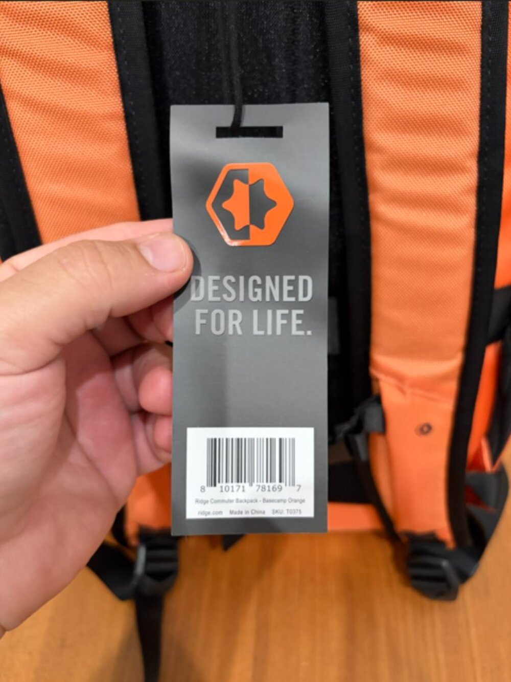 RIDGE COMMUTER BACKPACK COLLOR BASECAMP ORANGE MATERIAL BALLISTIC NYLON SIZE 18L - Picture 3 of 6